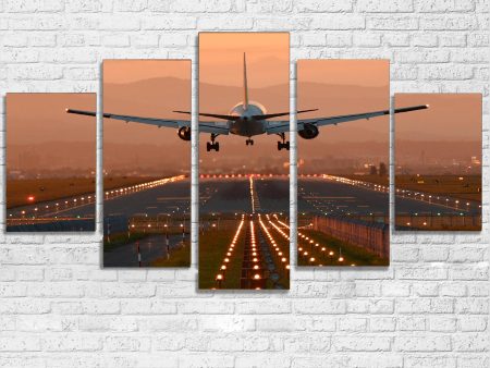 Super Cool Landing During Sunset Printed Multiple Canvas Poster Discount