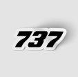 737 Flat Text Designed Stickers Supply