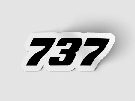 737 Flat Text Designed Stickers Supply