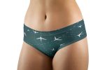 Travelling with Aircraft (Green) Designed Women Panties & Shorts Online Sale