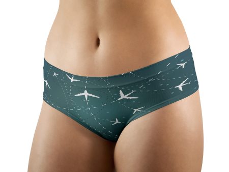 Travelling with Aircraft (Green) Designed Women Panties & Shorts Online Sale