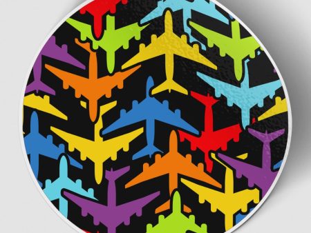 Super Colourful Airplanes Designed Stickers For Discount