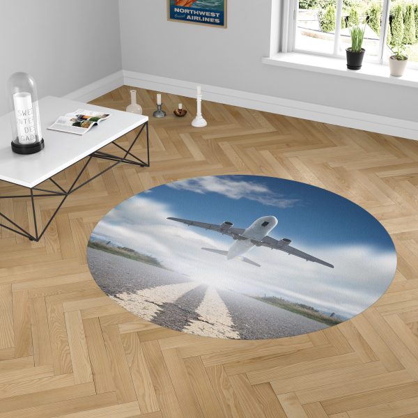 Taking Off Aircraft Designed Carpet & Floor Mats (Round) For Sale