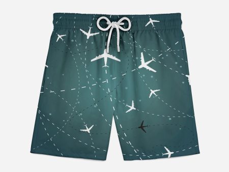 Travelling with Aircraft (Green) Designed Swim Trunks & Shorts Cheap