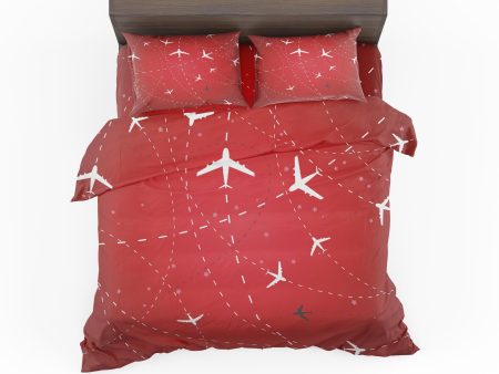 Travelling with Aircraft (Red) Designed Bedding Sets Online Sale