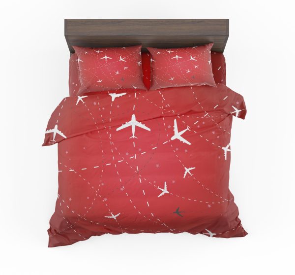 Travelling with Aircraft (Red) Designed Bedding Sets Online Sale