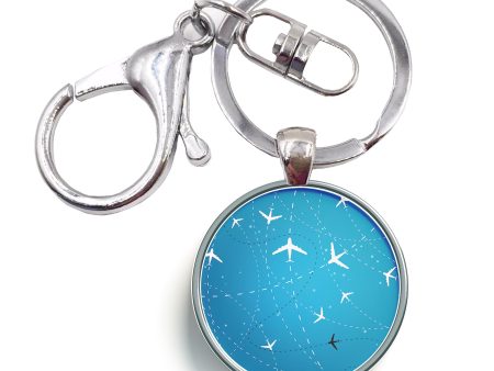 Travelling with Aircraft Designed Circle Key Chains Cheap