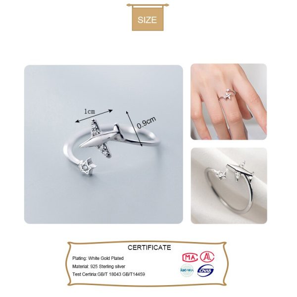 Super Stylish 925 Silver Special Edition Airplane Ring Online Sale