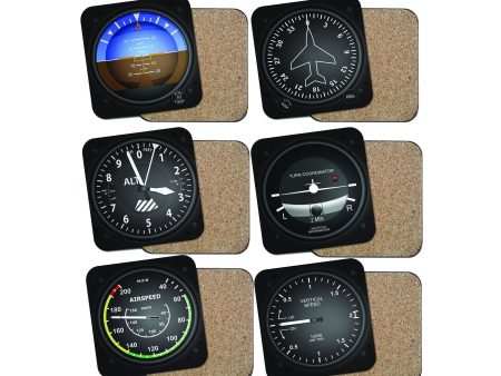 SPECIAL OFFER! Airplane Instrument Series (6 Pieces) Coasters Supply