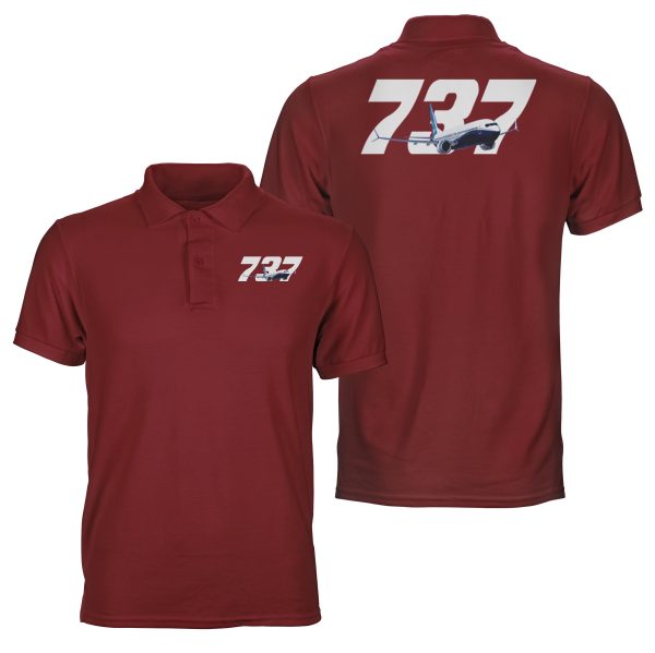 Super Boeing 737 Designed Double Side Polo T-Shirts on Sale